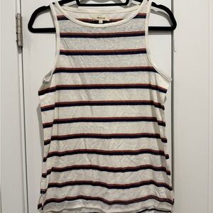 Madewell Striped Tank Top - Cream, Navy, Red